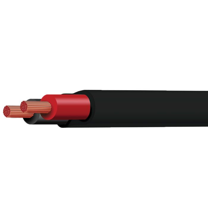 BLK/RED 5MM TWIN CORE PER METER