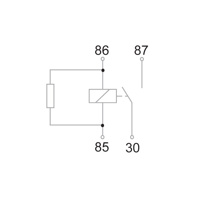 RELAY MINI 12V 70AMP N/O 4 PIN RESISTOR PROTECTED AOER0013