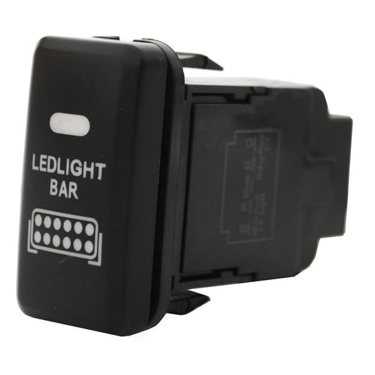 TOYOTA LED LIGHT BAR SWITCH 35 X 16MM HOLE SIZE Green Led LED LIGHT BAR SYMBOL 3AMP MAX. AEOSW5141
