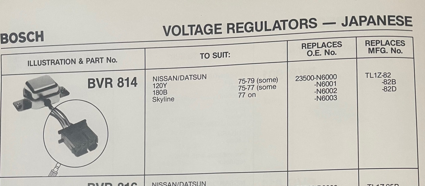 Voltage Regulator Suit Nissan 120Y 180B Skyline