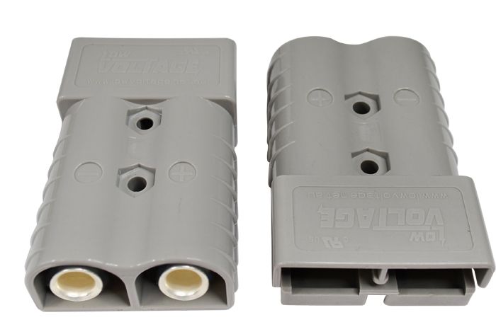 ANDERSON TYPE GREY POWER CONNECTOR 50A[PAIR] CABLE SIZE 6 B&S (16MM2 ...